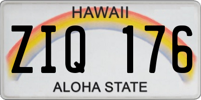 HI license plate ZIQ176