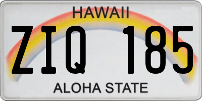 HI license plate ZIQ185