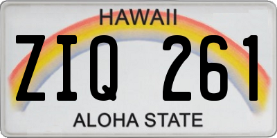 HI license plate ZIQ261