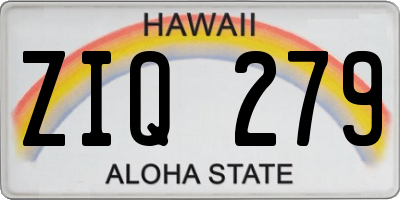 HI license plate ZIQ279