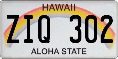 HI license plate ZIQ302