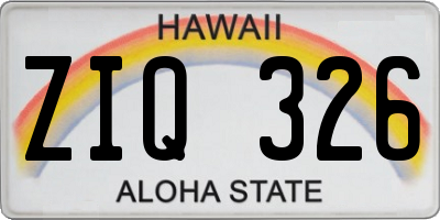 HI license plate ZIQ326