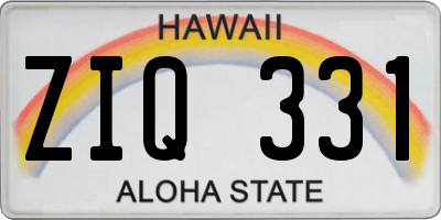 HI license plate ZIQ331