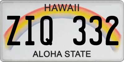 HI license plate ZIQ332