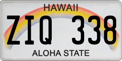 HI license plate ZIQ338