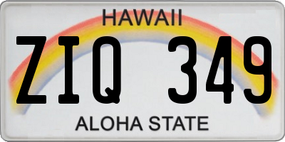 HI license plate ZIQ349