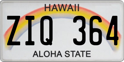 HI license plate ZIQ364