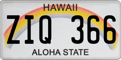 HI license plate ZIQ366