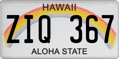 HI license plate ZIQ367