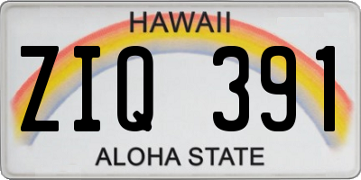 HI license plate ZIQ391
