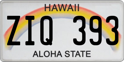 HI license plate ZIQ393