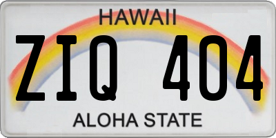 HI license plate ZIQ404
