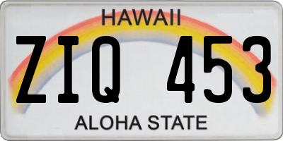 HI license plate ZIQ453