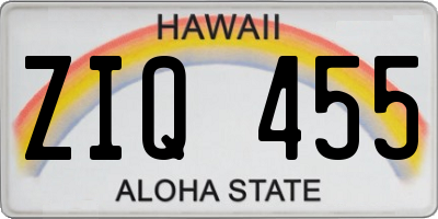 HI license plate ZIQ455