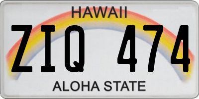 HI license plate ZIQ474
