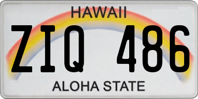 HI license plate ZIQ486