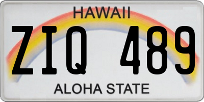 HI license plate ZIQ489