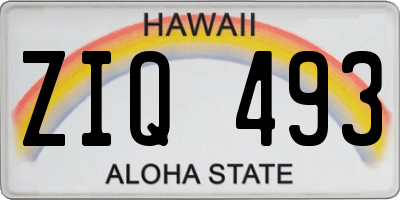 HI license plate ZIQ493