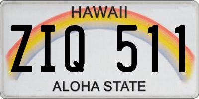 HI license plate ZIQ511