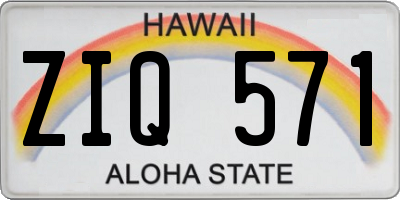 HI license plate ZIQ571