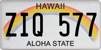 HI license plate ZIQ577