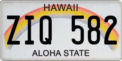 HI license plate ZIQ582