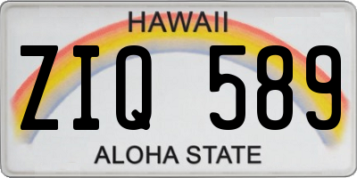HI license plate ZIQ589