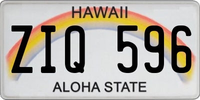 HI license plate ZIQ596