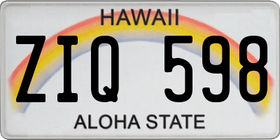 HI license plate ZIQ598
