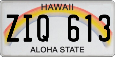 HI license plate ZIQ613