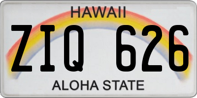 HI license plate ZIQ626