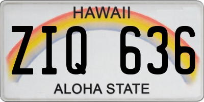 HI license plate ZIQ636