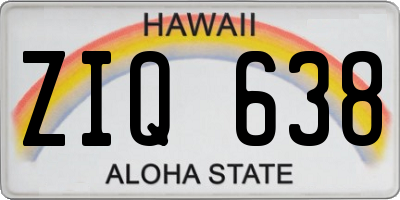 HI license plate ZIQ638