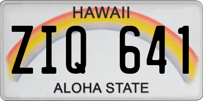 HI license plate ZIQ641