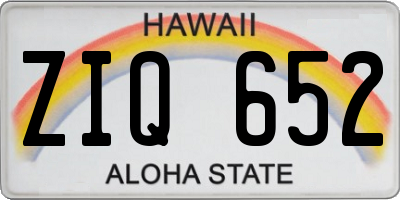 HI license plate ZIQ652