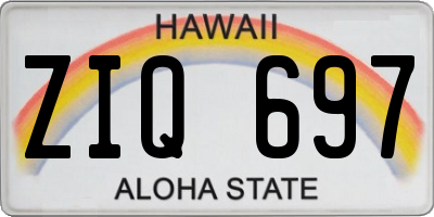 HI license plate ZIQ697