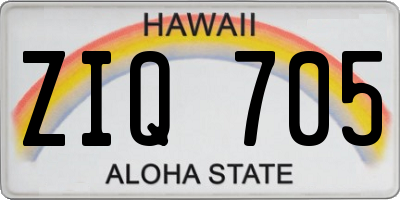 HI license plate ZIQ705