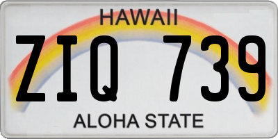 HI license plate ZIQ739