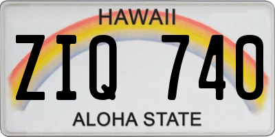 HI license plate ZIQ740