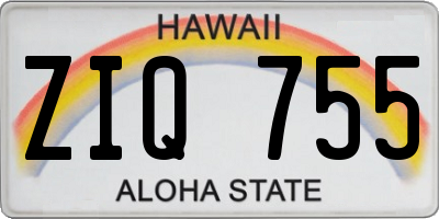 HI license plate ZIQ755