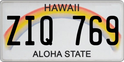 HI license plate ZIQ769