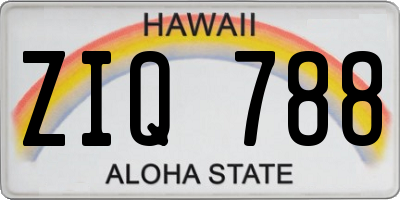 HI license plate ZIQ788