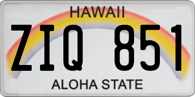 HI license plate ZIQ851