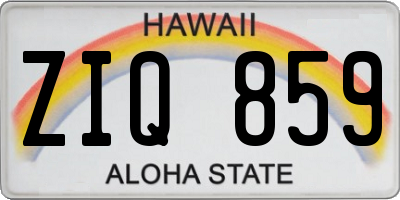 HI license plate ZIQ859