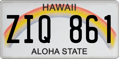 HI license plate ZIQ861