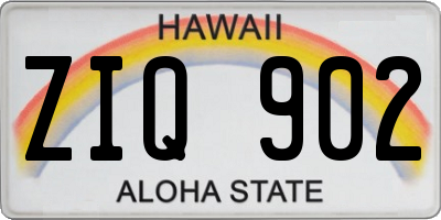 HI license plate ZIQ902