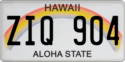 HI license plate ZIQ904