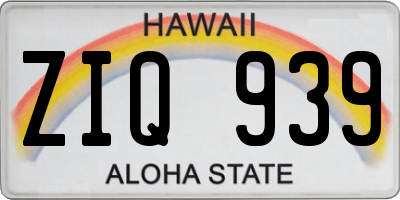 HI license plate ZIQ939