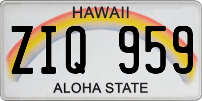 HI license plate ZIQ959