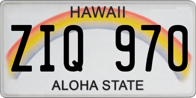 HI license plate ZIQ970